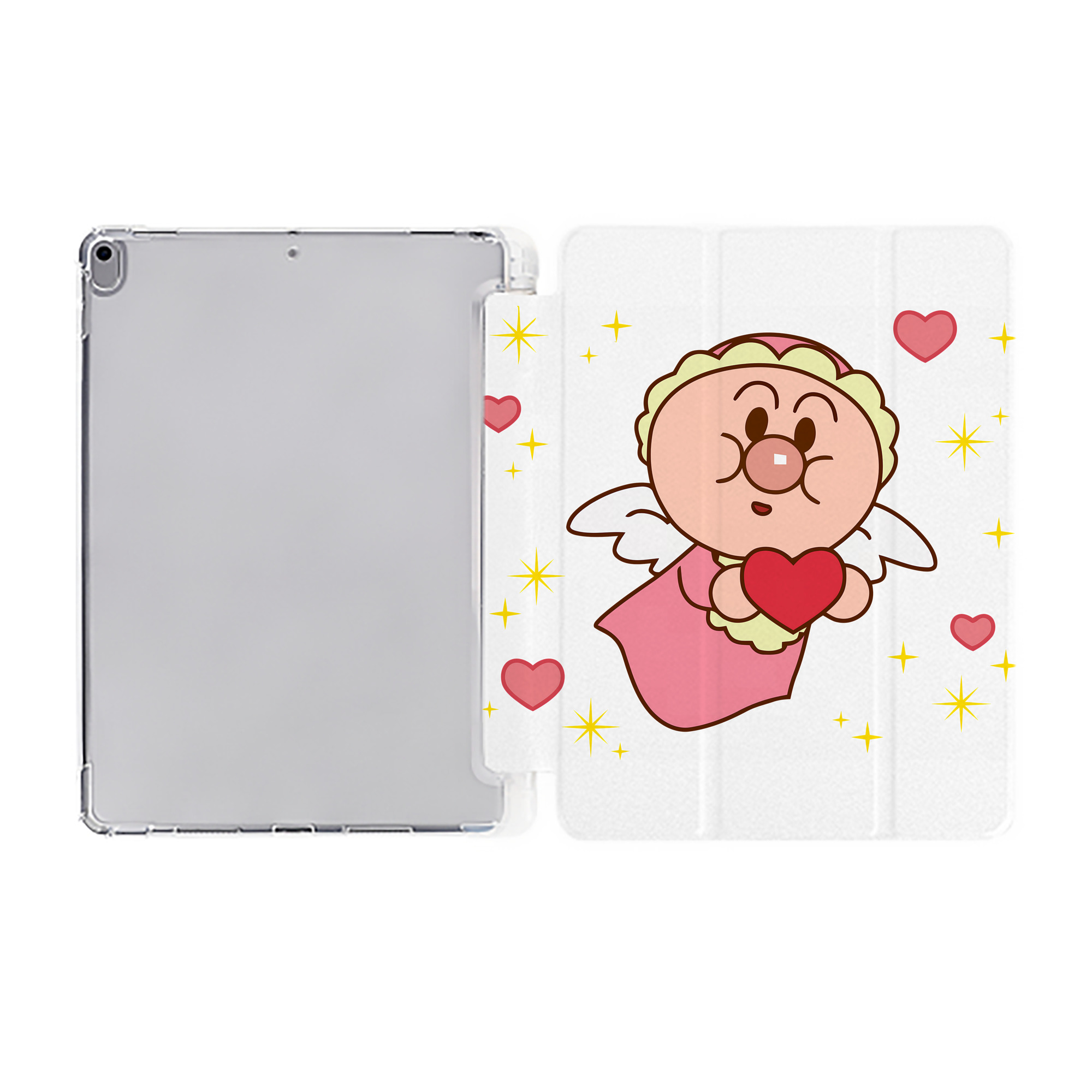 （画像用） アンパンマン Anpanman IPad ケース ペン収納付き 三つ折りスタンド PUレザー×シリコン 対応機種9.5/10.5/10.9インチ